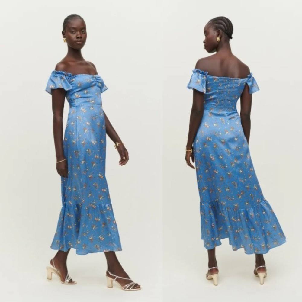 NWT Reformation Sianna Silk Dress In Rory